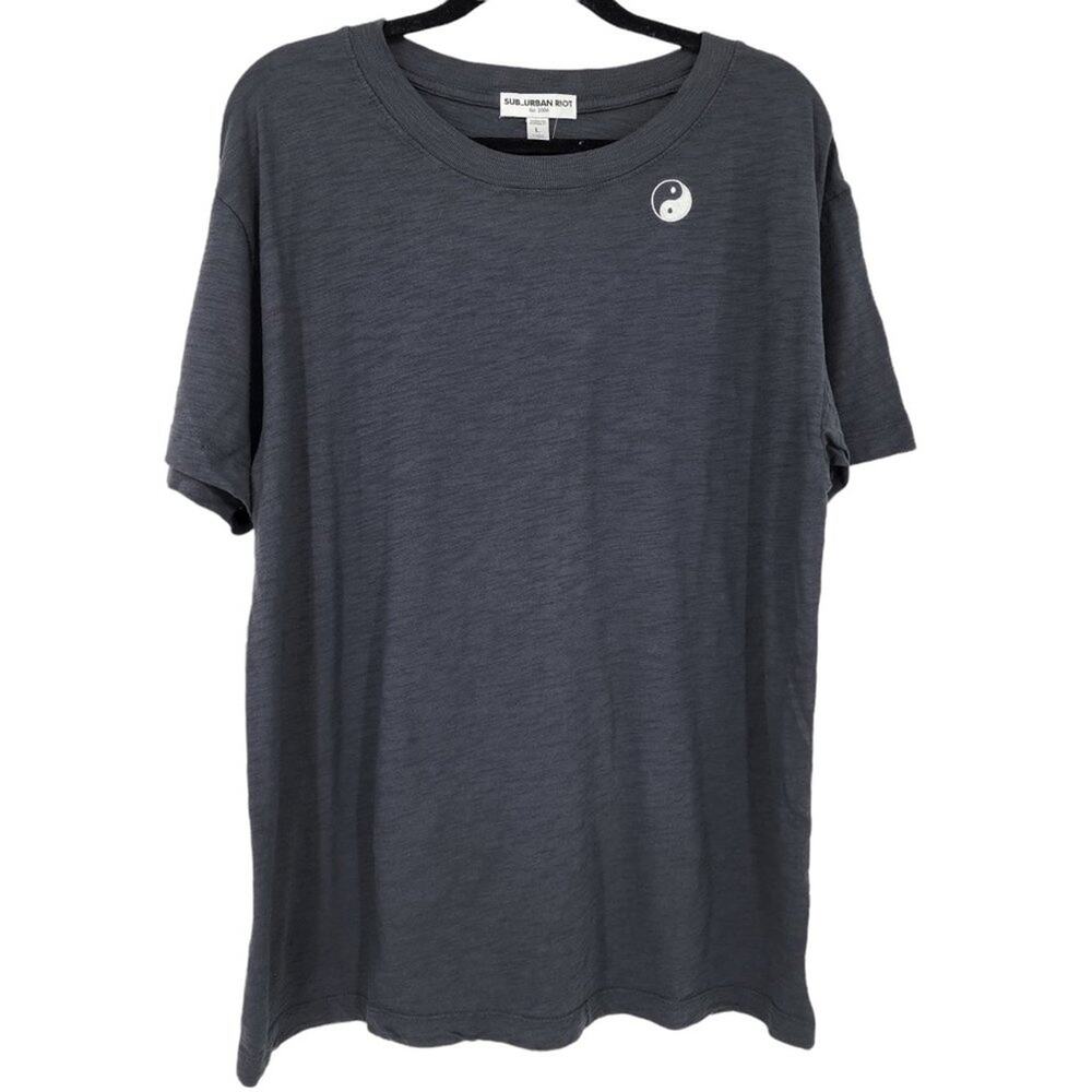Sub_Urban Riot Black Gray Yin Yang Short Sleeve T-Shirt NWT Size Medium